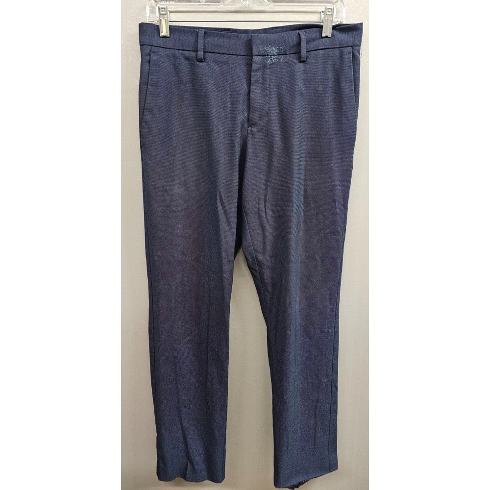 Perry Ellis Portfolio Slim Fit Dress Pants Mens 30x30 Blue Straight Flat Front
